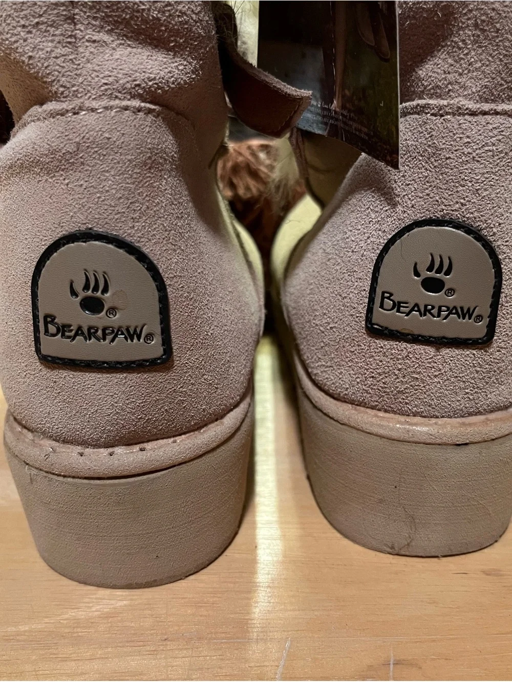BearPaw Pink & Cream Faux Suede Winter Fur-Trim Boots